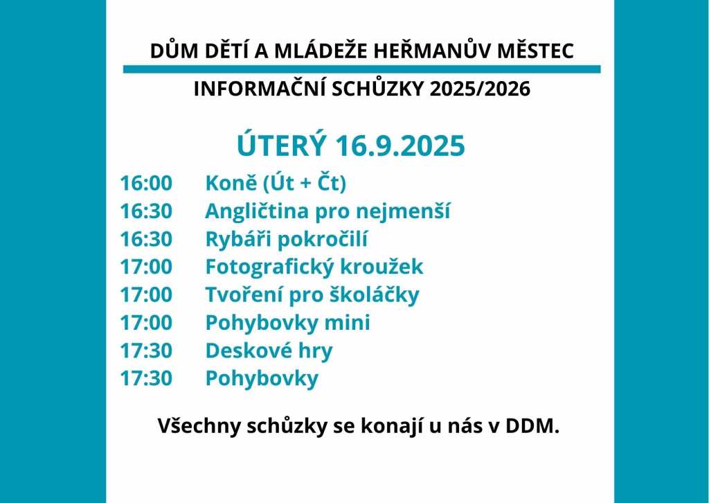 INFORMAČNÍ SCHŮZKY 