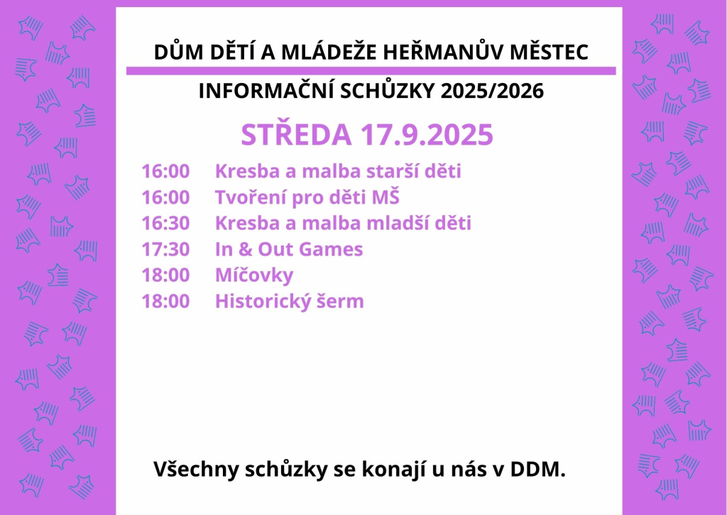 INFORMAČNÍ SCHŮZKY