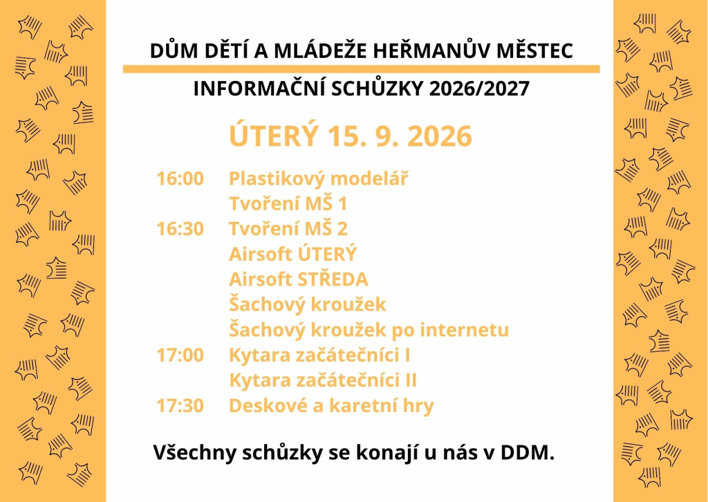 INFORMAČNÍ SCHŮZKY 