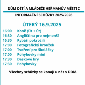 INFORMAČNÍ SCHŮZKY 
