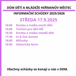 INFORMAČNÍ SCHŮZKY