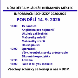 INFORMAČNÍ SCHŮZKY 