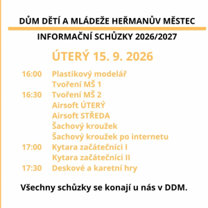 INFORMAČNÍ SCHŮZKY 