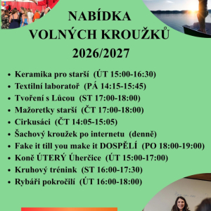 NABÍDKA KROUŽKŮ AKTUÁLNĚ